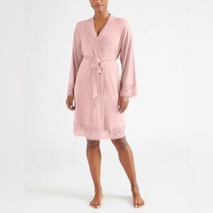 KNIX - Scarlet Red Oxblood Dark Cherry Burgundy Lace Trim Robe